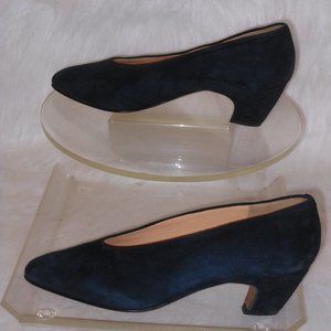 BERTIE BLACK LEATHER SUEDE PUMPS SZE 7.5 MEDIUM